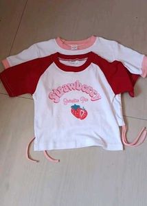 Strawberry Shortie Pie Crop Top – Red &amp; White