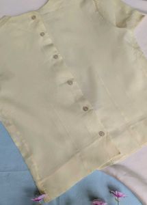 Pale Yellow Back Botton Top