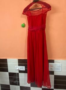 Red Chiffon Maxi Dress