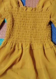 Yellow Smocked Mini Dress