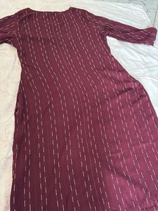 Straight Kurta- Maroon