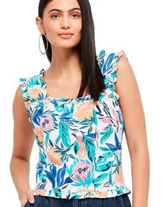 Floral Print Ruffle Top