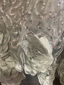 Grey Dress With Applique Work And Sequins