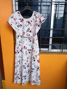 floral print white frock