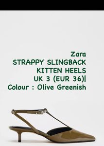 Zara  Strappy sling back kitten heels