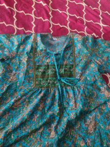 Green Floral Kurta