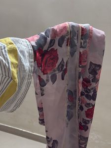 Floral Print Chiffon Scarf