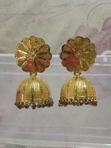 Golden Jhumka Earrings
