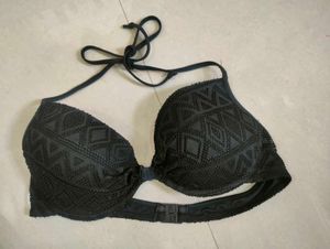 Black Textured Bikini Bra🖤
