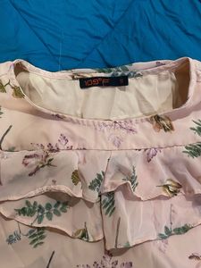 Floral Print Ruffle Top