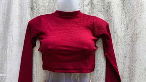 Maroon Crop Top