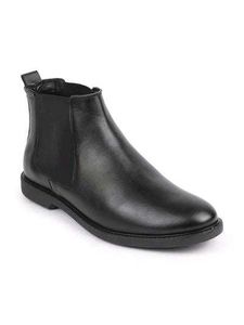 Black PU Leather Chelsea Boots