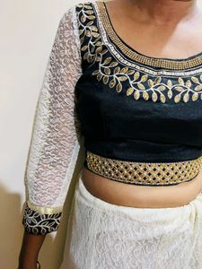 Elegant Black &amp; White Blouse Lehnga New Wdt Tag
