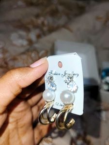Pearl &amp; Crystal Drop Earrings