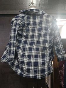 Blue Plaid Shirt &amp; Tee