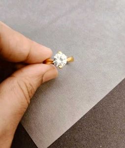 Gold Ring with Round Cut Stone