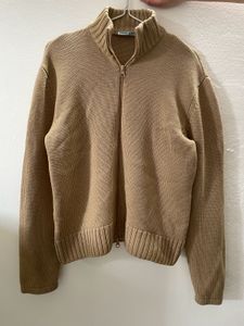 Tan Knit Zip-Up