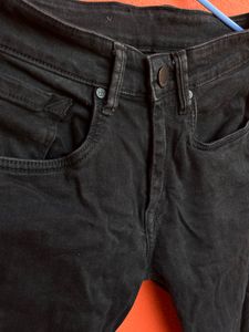 Black Jeans With Contrast Side Tape