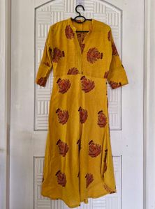 Mustard Yellow Anarkali Kurti