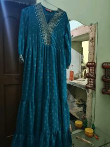 Rangriti V Neck Ethnic Motifs Print Puff Sleeve