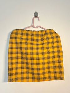 Yellow Plaid Mini Skirt