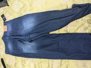 Burgundy Casual Shirt and blue baggy jeans