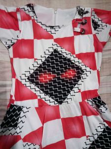 Combo Of Funky Checkered Dress And Pant