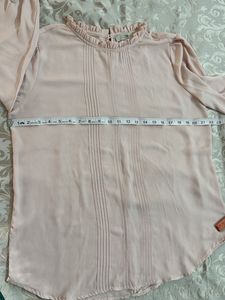 Blush Ruffle Neck Blouse