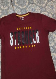 Graphic Print Burgundy Tee
