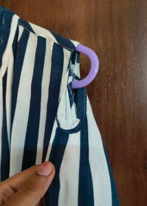 Striped Open Shoulder Top