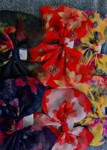 Pack Of 10 Georgette Bow Clips