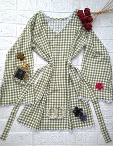 Gingham fitted Y2K kurti 🌷
