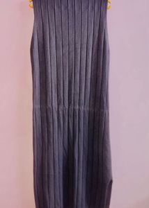 Unique Woolen Sleeveless Long Dress