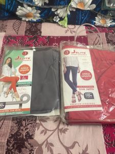 Combo Ankle Length Legging Grey And Red