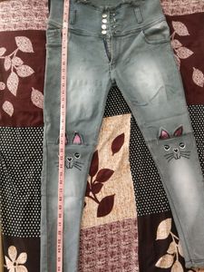 Cute Kitty Cat Jeans