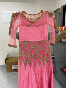 Elegant Pink Anarkali Kurta Set