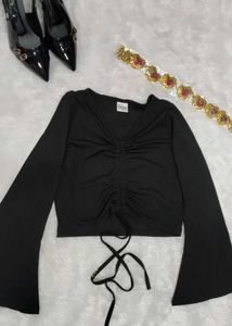 Bell Sleeve Black Top