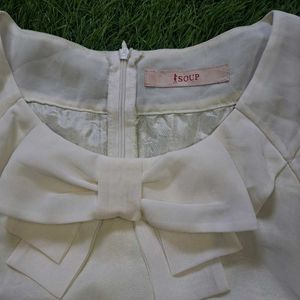 Elegant peach-white dress