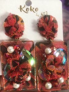 RED BLACK EARRINGS