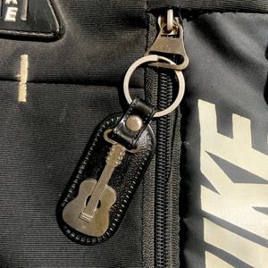 Og Leather Black Guitar Keychain