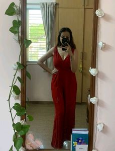 Padded Hot Red Jumpsuit