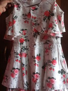 Floral Print Cold Shoulder Dress