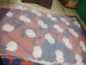 White Floral Dupatta