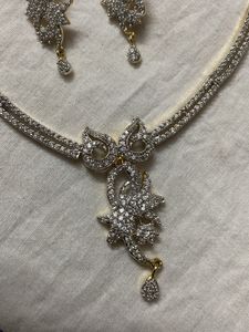 Gold Plated Diamond Necklace Set