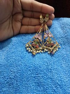 Jadau Stone Pearl Earrings Worn 1,2 Times Only