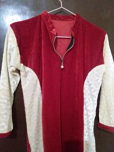 Beautiful self design velvet kurti ...