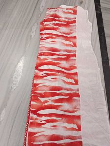 Red &amp; White Printed Kurti Set