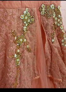 New Peach Embroidered Dress