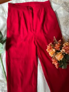 Red Velvet Straight Pants