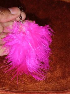 Pink Feather Earrings